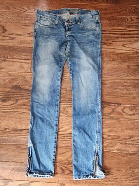 VTG Old Navy Special Edition Low Rise Jeans 4 Long Y2K Grunge Retro Ankle Zip